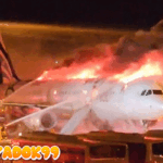 Pesawat Terbakar di Bandara Gimhae Busan Korea Selatan, 3 Orang Terluka