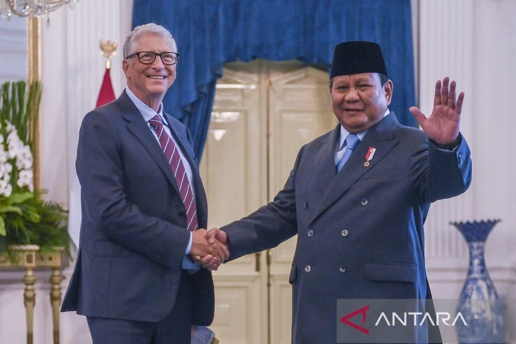 Prabowo dari Indonesia bertemu dengan Bill Gates untuk membahas kesehatan global dan teknologi