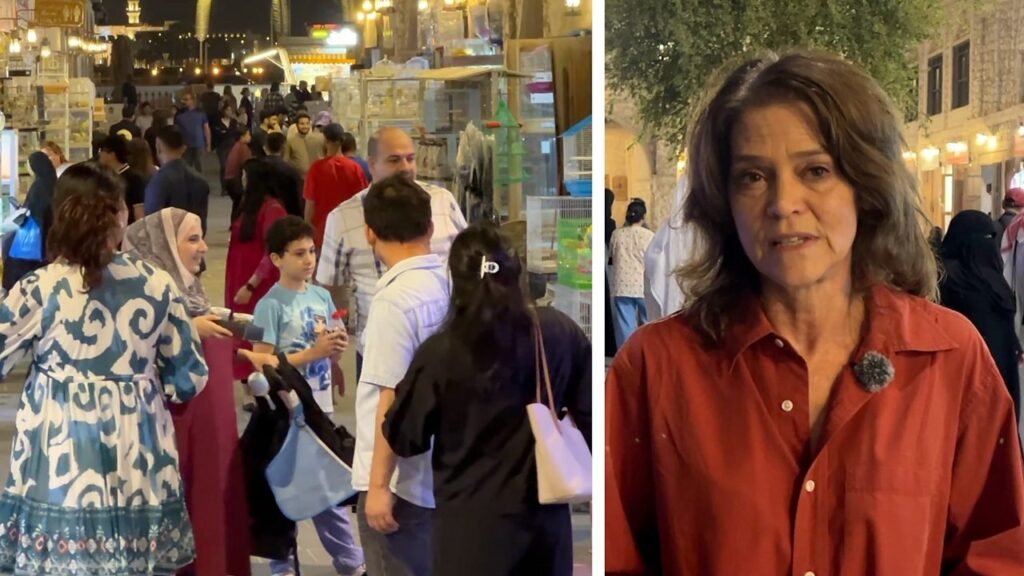 BBC mengunjungi pasar Doha yang mulai ramai kembali dua pekan setelah pecahnya perang Iran